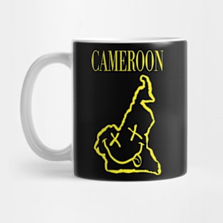 Vibrant Cameroon Africa x Eyes Happy Face: Unleash Your 90s Grunge Spirit! Smiling Squiggly Mouth Dazed Happy Face Mug